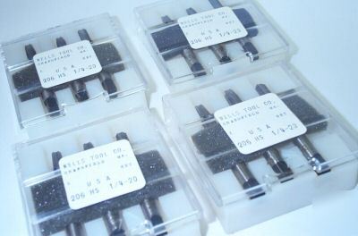 Lot 4 sets wells tool hand tap set 1/4-20 nf 206