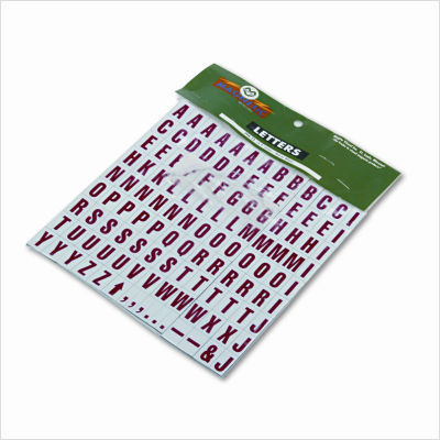 Magnetic board letters, 3/4 high, red-on-white, 120/set