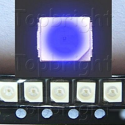 50 pcs plcc-2 3528 power top smd smt 800 mcd blue led 
