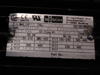 Busch mink mm 1142 av claw vacuum pump cnc