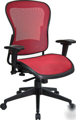 New high tech contemporary executive red mesh chair