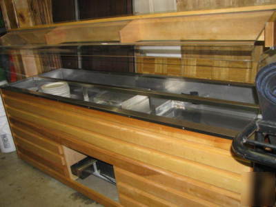 Salad bar refrigerated 8 ft. wood ext..must sell great