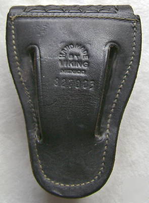 Vintage viking handcuff case hand made black leather
