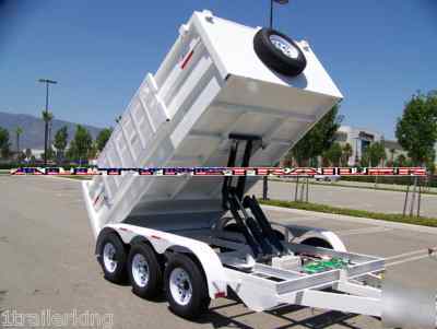 2009 enclosed box utility cargo landscape dump trailer 