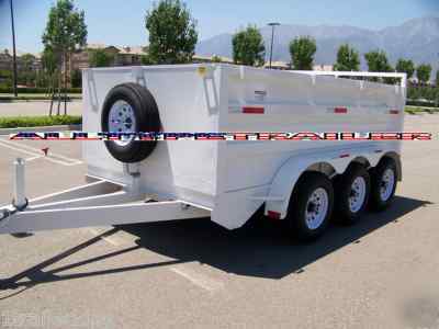 2009 enclosed box utility cargo landscape dump trailer 