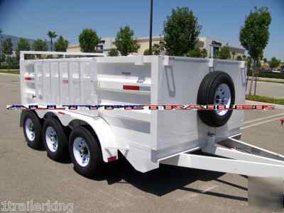 2009 enclosed box utility cargo landscape dump trailer 