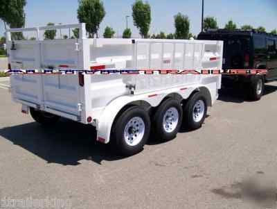 2009 enclosed box utility cargo landscape dump trailer 