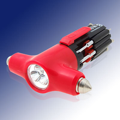 Compact 8 in 1 magnetic head screwdriver & 3 led torch