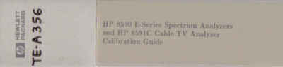 Hp calibration 8590 e series spectrum analyzer 8591 c