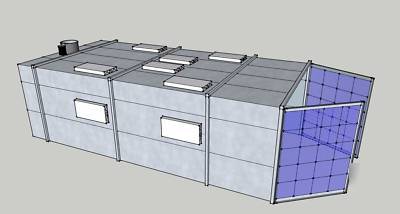 New 14' wide automotive crossdraft paint spray booth 