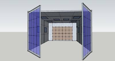 New 14' wide automotive crossdraft paint spray booth 