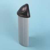 Untouchable half-round plastic waste receptacle,