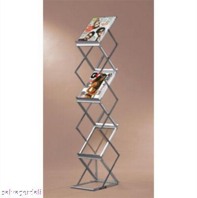 Decora silver magazine foldable display stand rack 