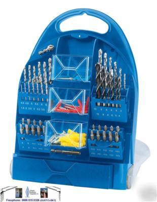 107 piece drill bit & power tool accessory set in case
