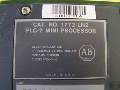 Ab allen bradley 1772-LN2 plc-2 mini processor