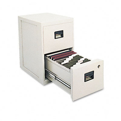 Fire-safe 2-drwr insulated vertical file lt gy