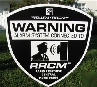 Home security system yard sign &6 window alarm stickers