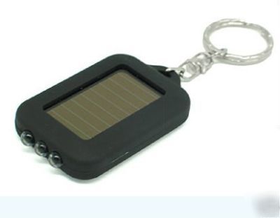 Mini solar power led flashlight with key chain 