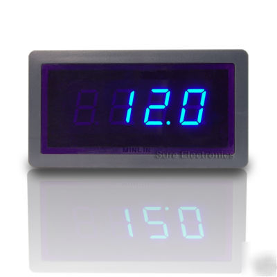 3Â½ 12V digital blue led 50A dc amp panel meter & shunt