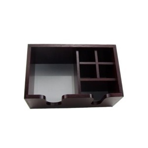 Wooden bar caddy - black - holds bar supplies