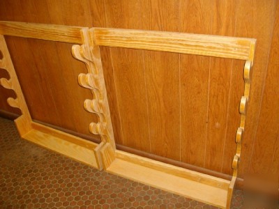 Hand crafted simple wooden gun racks nice