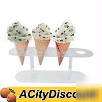 1DZ acrylic 4 ice cream cone holder stand smallwares