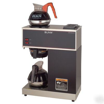 Bunn vpr, black pourover coffee brewer w/2 warmer's