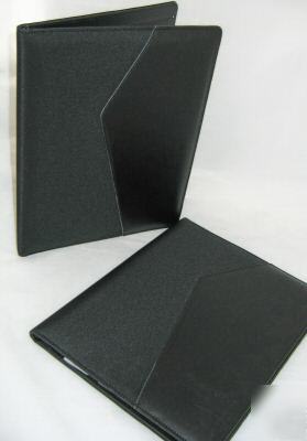 New 2 gift box leather padfolio pad office black gift