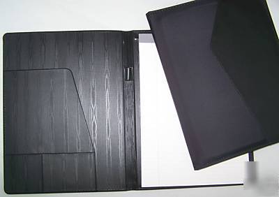 New 2 gift box leather padfolio pad office black gift