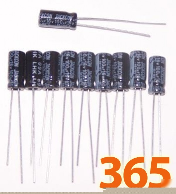 New jackcon electrolytic capacitor 100UF 16V 105Â°c 10PC