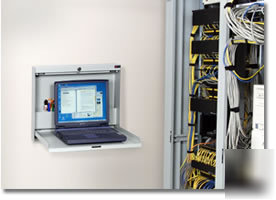 Wall mounted folding desk - logging station, workspace