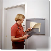 Wall mounted folding desk - logging station, workspace