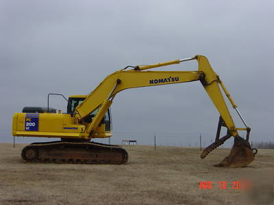 2004 komatsu pc-200 lc-7 excavator trackhoe, thumb