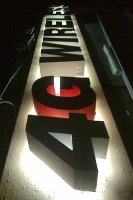 Custom led/neon lit aluminum reverse channel letters 
