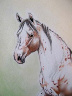 Equine pastel drawing mare n foal donated to naaes