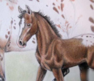 Equine pastel drawing mare n foal donated to naaes