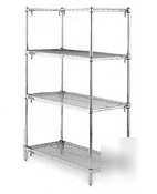 Starter shelving unit, w/chrome finish, 63''h x 24''w
