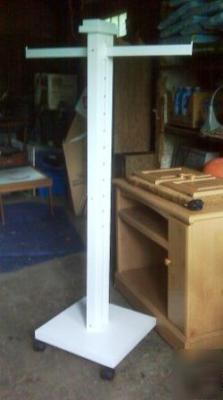 Wood clothing store racks 2 way white or cherry lot 24 