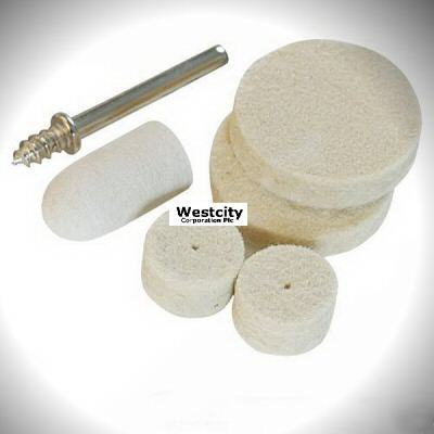 5 piece felt polishing kit wheels + mandrel 427691