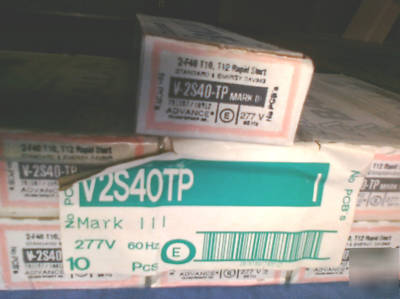 Advance ballast V2S40TP v-2S40-tp 2 F40T12 rapid start 