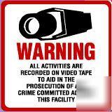 Cctv surveillance security signs 3 free decals