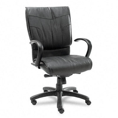 Dalton series high-back leather chair, black