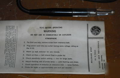 Ge halogen leak detector kit h-10 freon a/c r-12 r-22