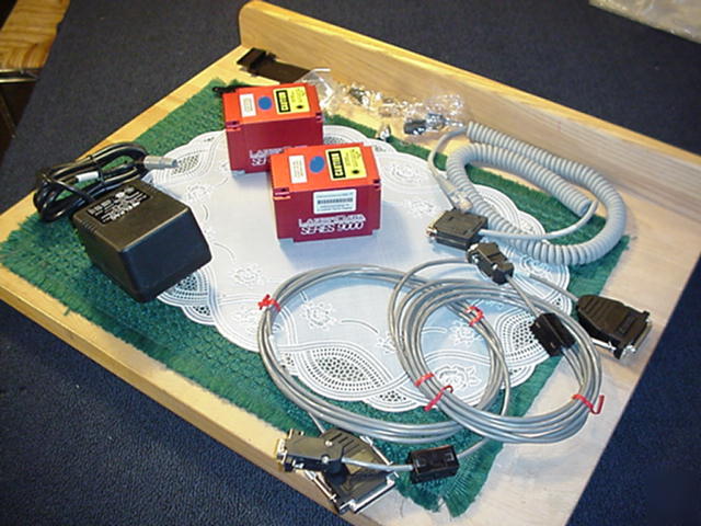 Two psc lazerdata 9000E industrial scanners accessories