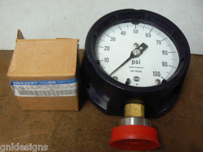 U.s.gauge 155009 solfrunt 0-100 psi â˜…bronzeâ˜…1980 w/seal