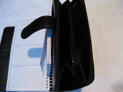 Buxton black leather 5X7 day planner/organizer/wallet