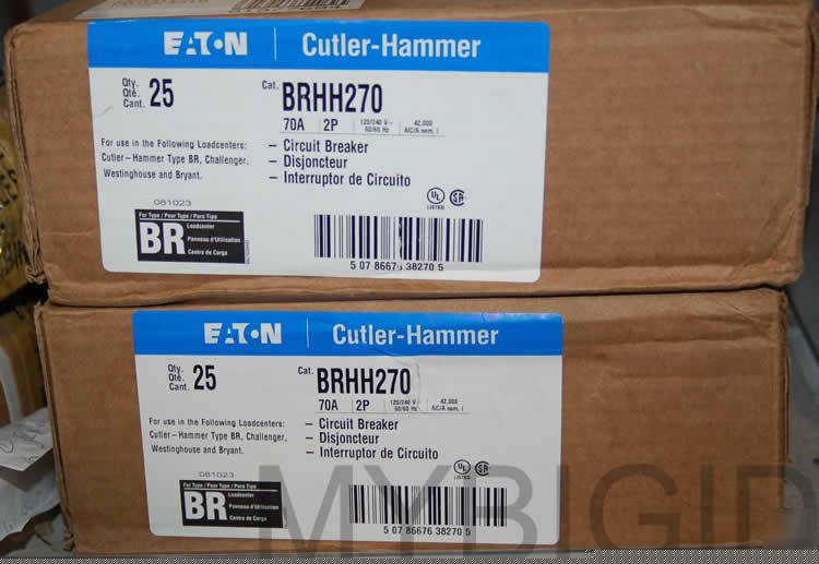 New eaton cutler-hammer BRHH270 2-pole 70A breaker