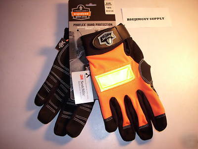 1PR proflex 874 hi-vis orange 3M reflective gloves m