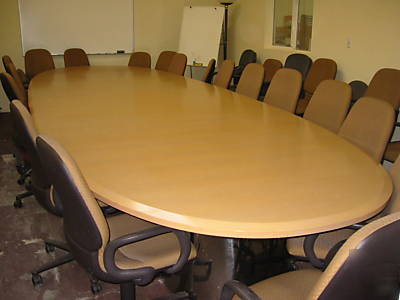 20 foot custom made conference table from banker firm