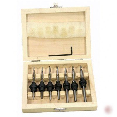 22 pc tapered countersink drill bit set for wood screws